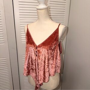 Free People Velvet Camisole in Rose Pink Size M (B1P37)